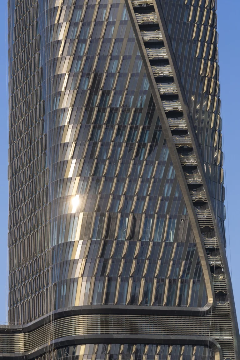 Striking modern facade in Dubai, a showcase of GCC architecture photography