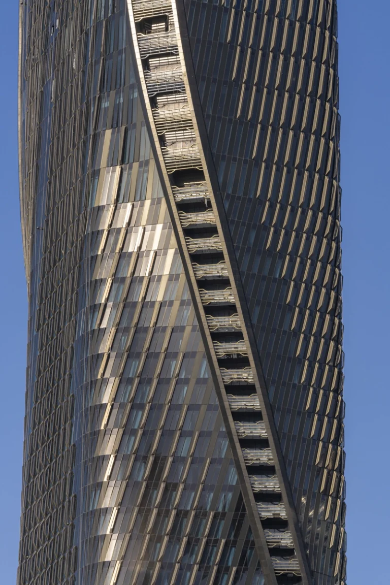 Striking modern facade in Dubai, a showcase of GCC architecture photography