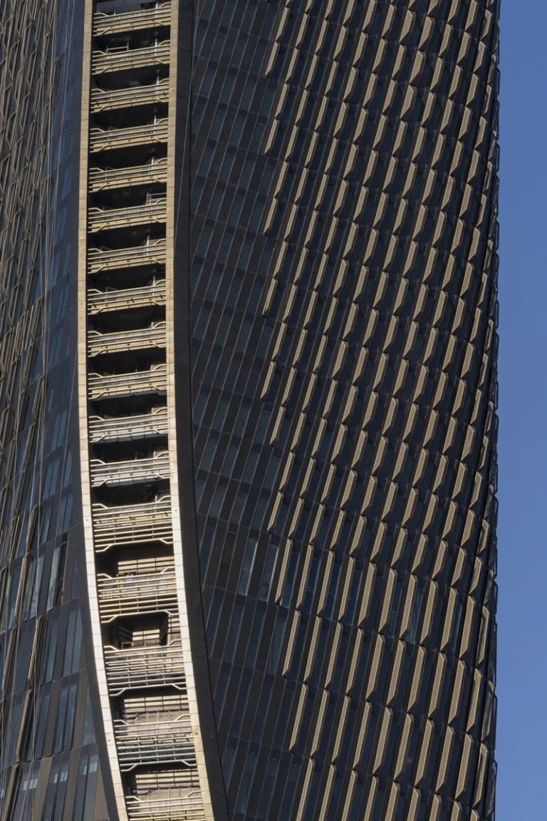 Striking modern facade in Dubai, a showcase of GCC architecture photography