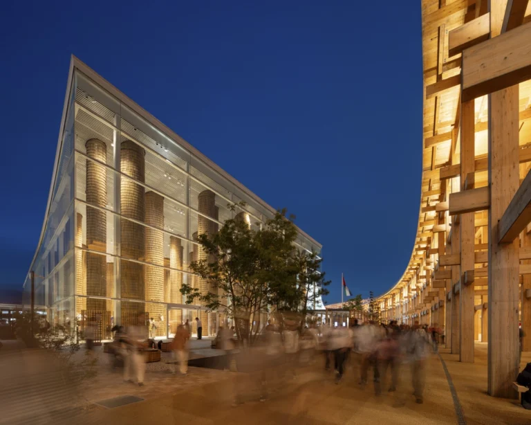 Award-winning architectural photography of UAE Pavilion at Expo 2025 Osaka by global studio Deed, capturing the fusion of GCC innovation and Japanese craftsmanship.