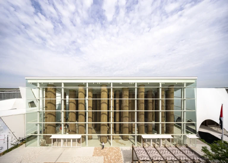 Award-winning architectural photography of UAE Pavilion at Expo 2025 Osaka by global studio Deed, capturing the fusion of GCC innovation and Japanese craftsmanship.
