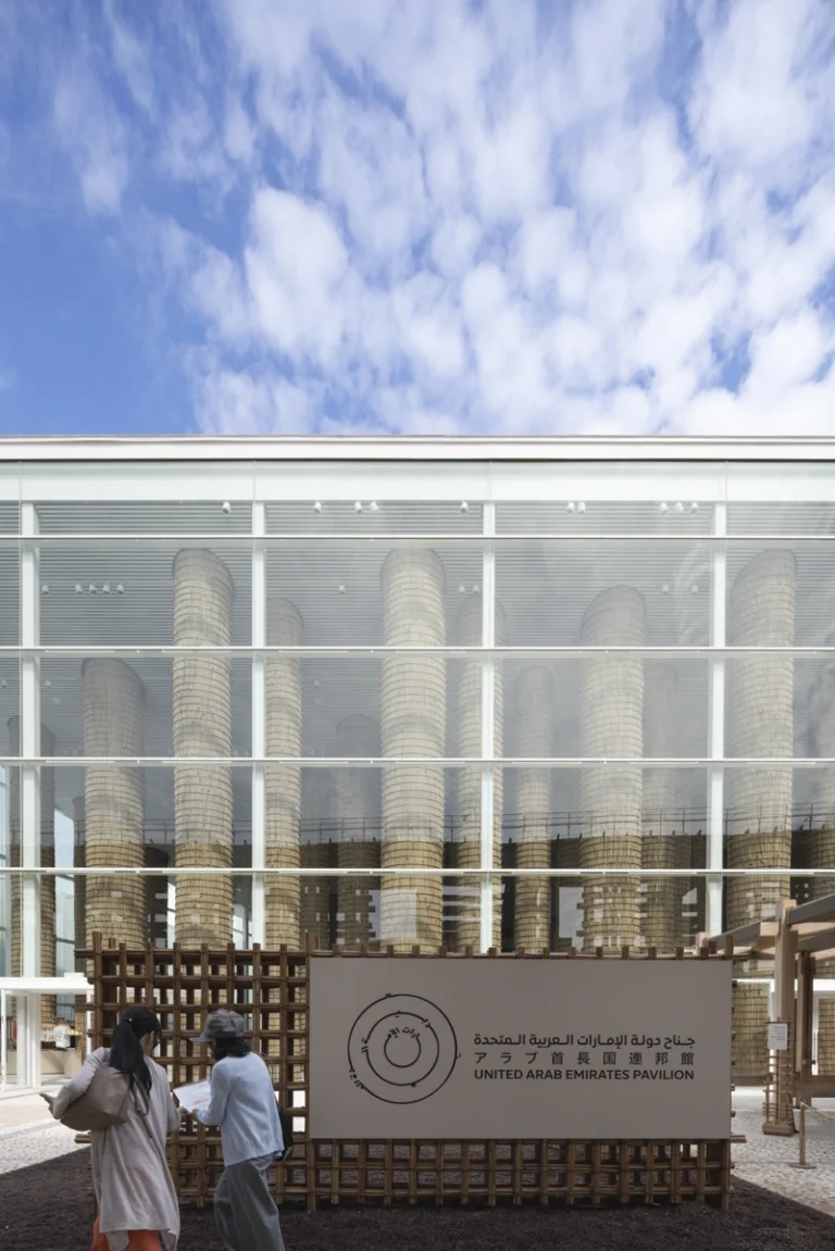 Award-winning architectural photography of UAE Pavilion at Expo 2025 Osaka by global studio Deed, capturing the fusion of GCC innovation and Japanese craftsmanship.