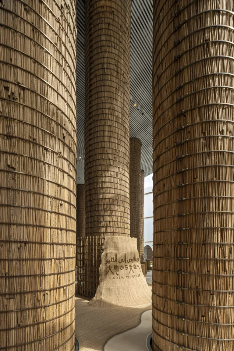 Professional architecture photo of UAE Pavilion at Expo 2025 Osaka, captured by an internationally recognized photography studio showcasing GCC culture and Japanese design