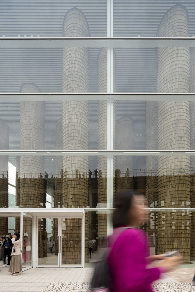 "Detail of palm-inspired columns at the award-winning UAE Pavilion