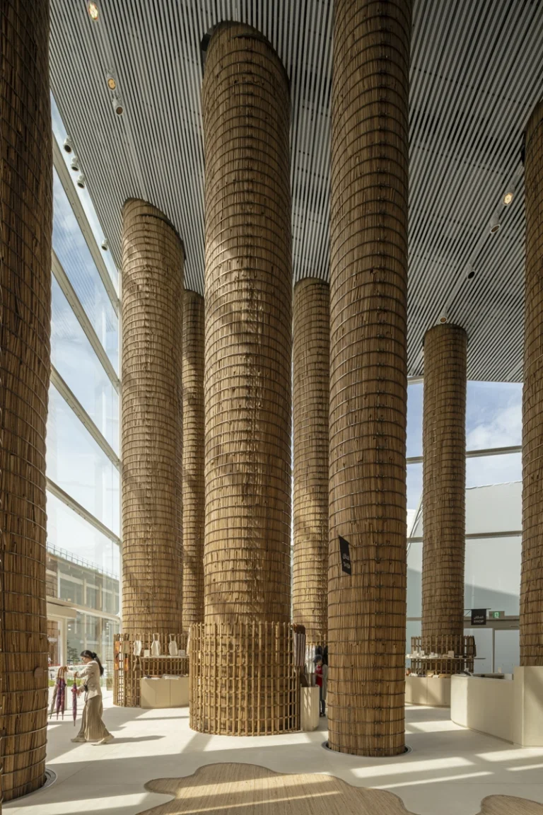 Professional architecture photo of UAE Pavilion at Expo 2025 Osaka, captured by an internationally recognized photography studio showcasing GCC culture and Japanese design