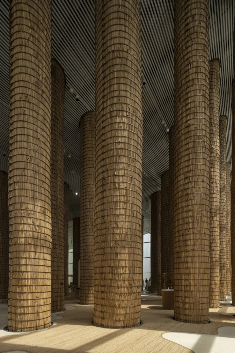 Professional architecture photo of UAE Pavilion at Expo 2025 Osaka, captured by an internationally recognized photography studio showcasing GCC culture and Japanese design