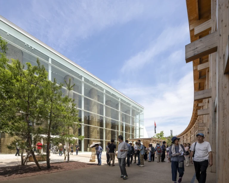 Professional architecture photo of UAE Pavilion at Expo 2025 Osaka, captured by an internationally recognized photography studio showcasing GCC culture and Japanese design