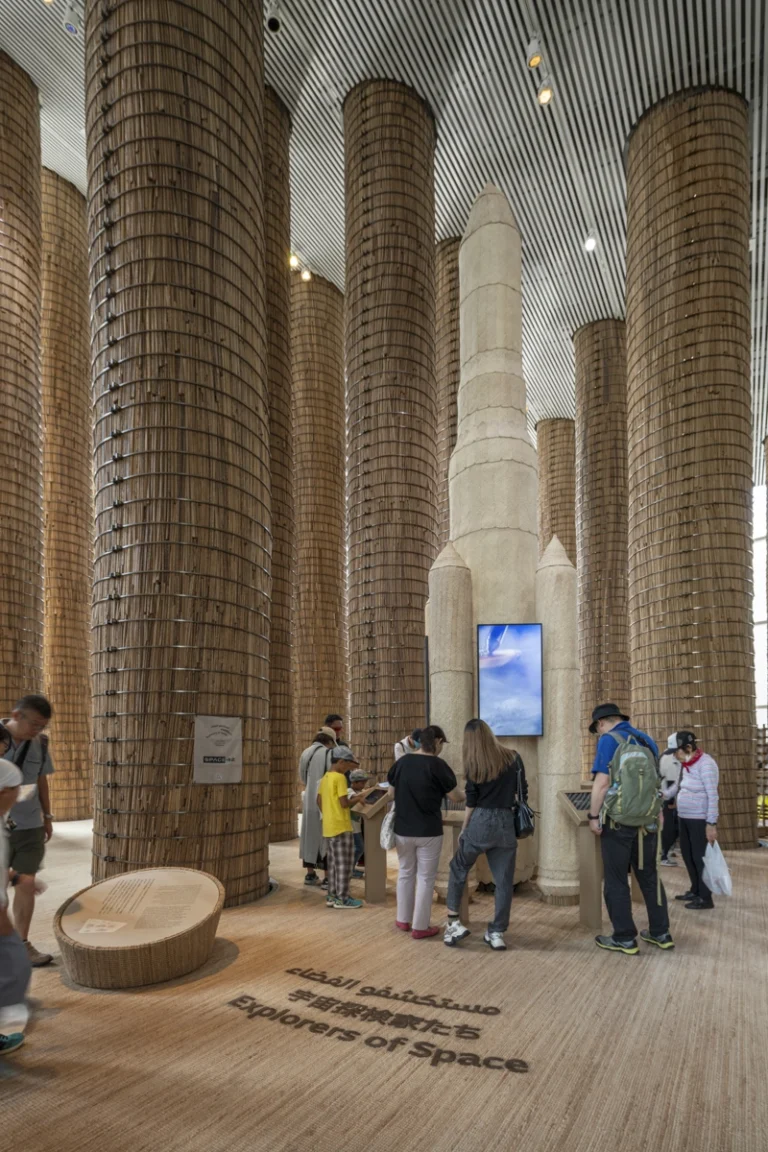 Professional architecture photo of UAE Pavilion at Expo 2025 Osaka, captured by an internationally recognized photography studio showcasing GCC culture and Japanese design