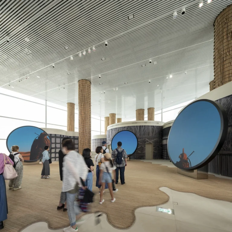 Professional architecture photo of UAE Pavilion at Expo 2025 Osaka, captured by an internationally recognized photography studio showcasing GCC culture and Japanese design