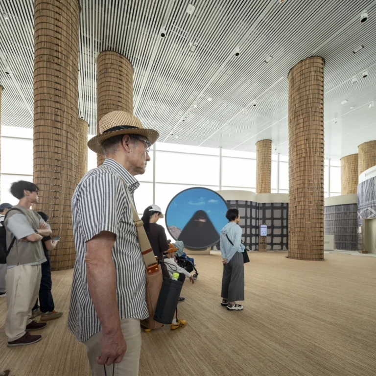 Professional architecture photo of UAE Pavilion at Expo 2025 Osaka, captured by an internationally recognized photography studio showcasing GCC culture and Japanese design