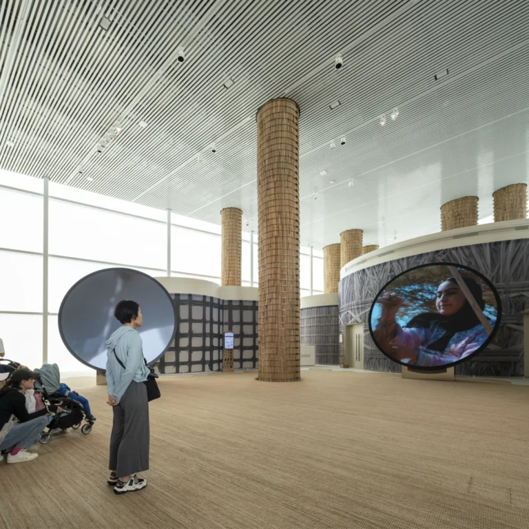 Professional architecture photo of UAE Pavilion at Expo 2025 Osaka, captured by an internationally recognized photography studio showcasing GCC culture and Japanese design