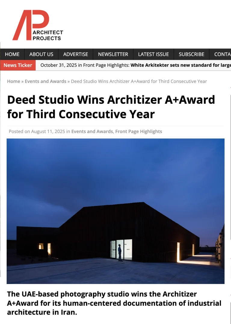 Deed Studio Wins Architizer A+Award for Third Consecutive Yeaer