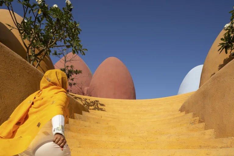 Architectural photograph of the Majara Complex and Community Redevelopment, an Aga Khan Award–winning project, captured by a worldwide architectural photography studio, highlighting the project’s vibrant forms and community-driven design