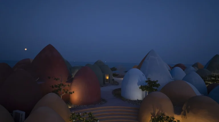 Architectural photograph of the Majara Complex and Community Redevelopment, an Aga Khan Award–winning project, captured by a worldwide architectural photography studio, highlighting the project’s vibrant forms and community-driven design