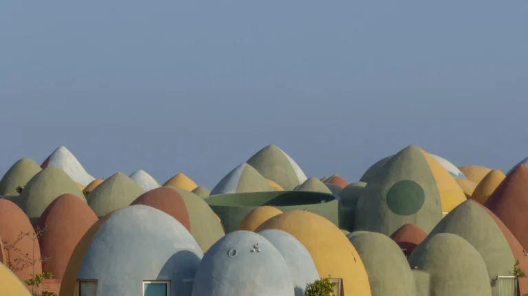 Architectural photograph of the Majara Complex and Community Redevelopment, an Aga Khan Award–winning project, captured by a worldwide architectural photography studio, highlighting the project’s vibrant forms and community-driven design