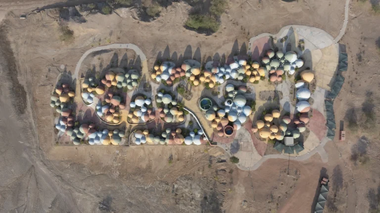 Architectural photograph of the Majara Complex and Community Redevelopment, an Aga Khan Award–winning project, captured by a worldwide architectural photography studio, highlighting the project’s vibrant forms and community-driven design