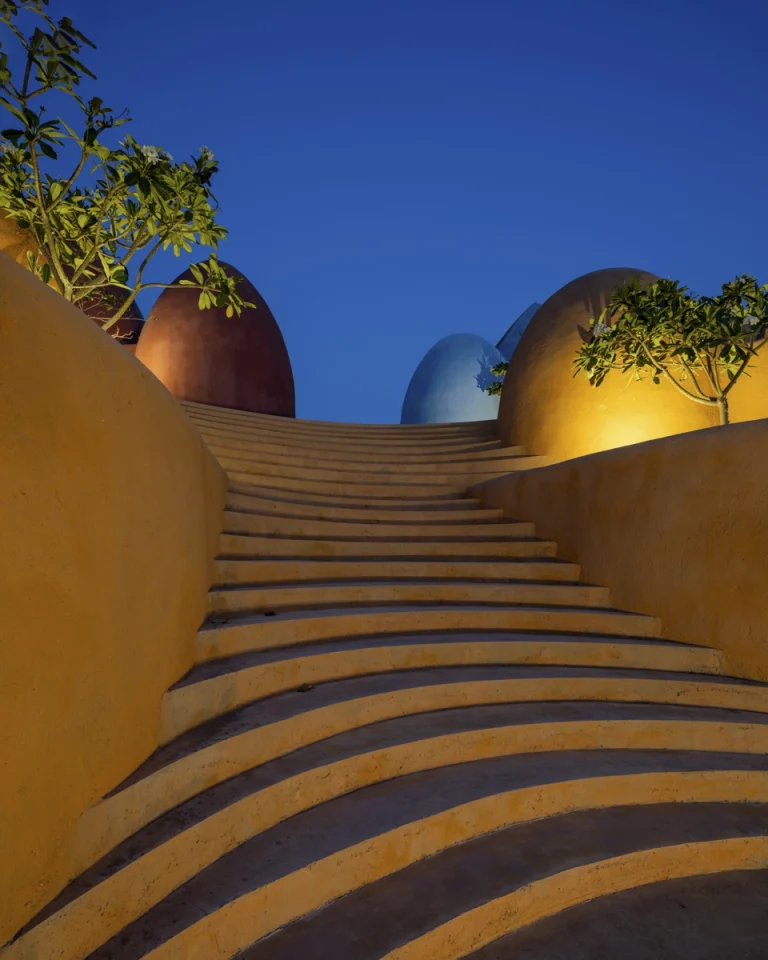 Architectural photograph of the Majara Complex and Community Redevelopment, an Aga Khan Award–winning project, captured by a worldwide architectural photography studio, highlighting the project’s vibrant forms and community-driven design