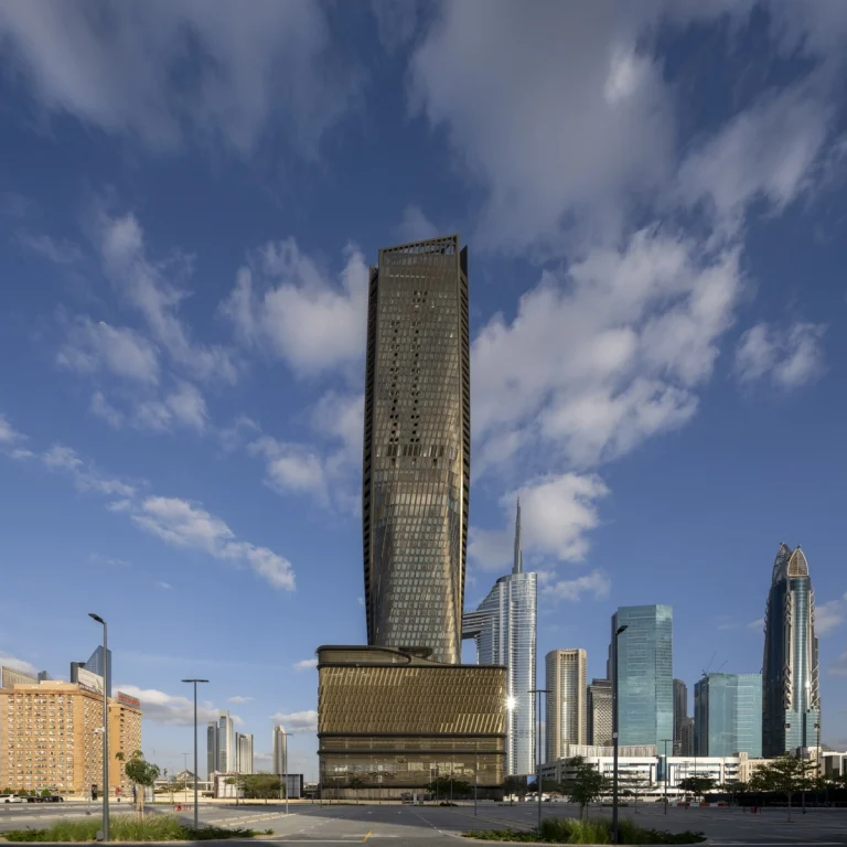 Wasl Tower Dubai by UNStudio, photographed by Deed Studio, ceramic façade skyscraper