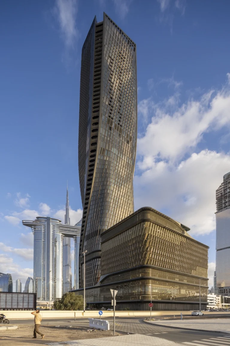 Wasl Tower Dubai by UNStudio, photographed by Deed Studio, ceramic façade skyscraper