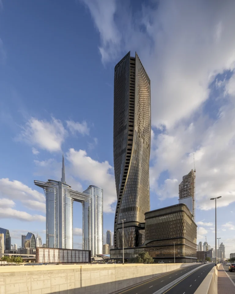 Wasl Tower Dubai by UNStudio, photographed by Deed Studio, ceramic façade skyscraper