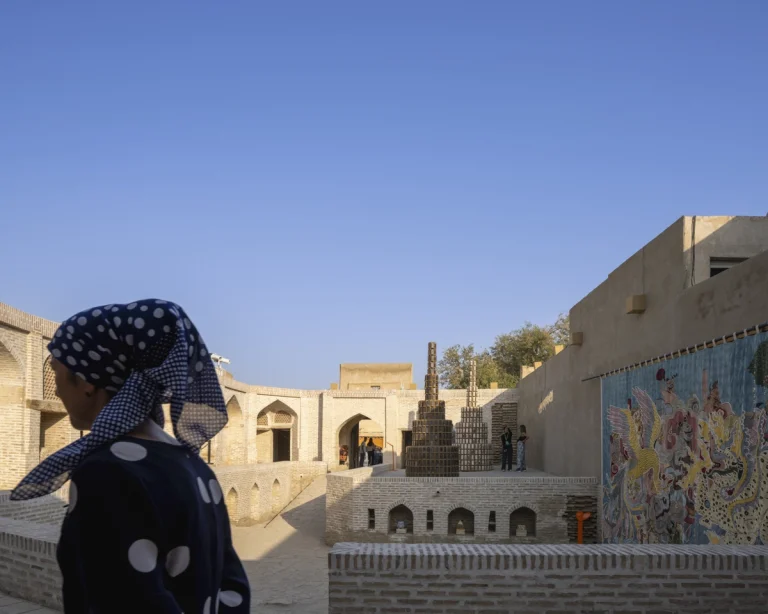 Detail of restored brick architecture within the Bukhara Biennale site, part of waiwai’s master plan, photographed by award-winning and Dubai based (GCC) architectural photographer Deed Studio.