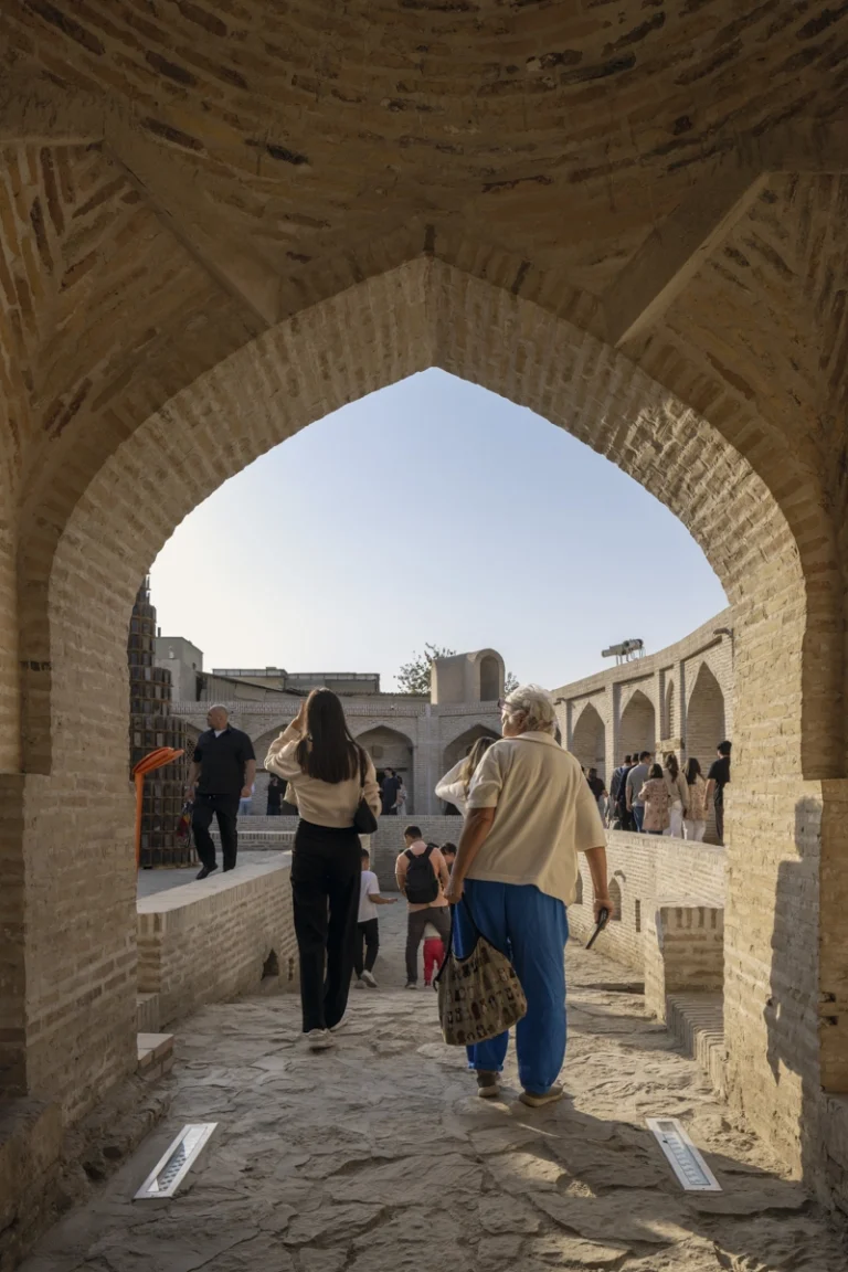 Detail of restored brick architecture within the Bukhara Biennale site, part of waiwai’s master plan, photographed by award-winning and Dubai based (GCC) architectural photographer Deed Studio.