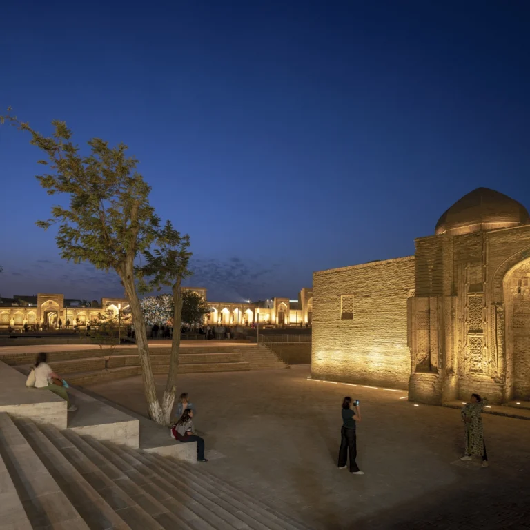 Detail of restored brick architecture within the Bukhara Biennale site, part of waiwai’s master plan, photographed by award-winning and Dubai based (GCC) architectural photographer Deed Studio.