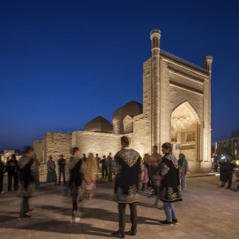 Detail of restored brick architecture within the Bukhara Biennale site, part of waiwai’s master plan, photographed by award-winning and Dubai based (GCC) architectural photographer Deed Studio.