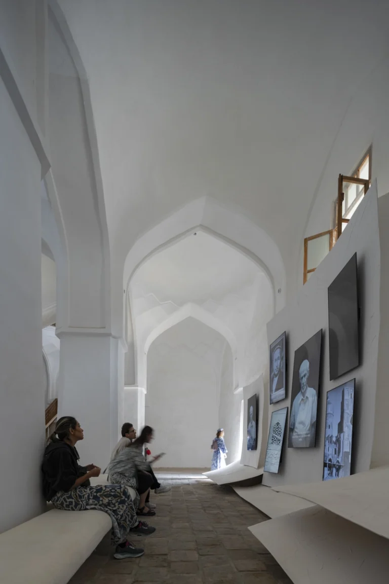Detail of restored brick architecture within the Bukhara Biennale site, part of waiwai’s master plan, photographed by award-winning and Dubai based (GCC) architectural photographer Deed Studio.