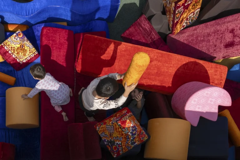 Detail of restored brick architecture within the Bukhara Biennale site, part of waiwai’s master plan, photographed by award-winning and Dubai based (GCC) architectural photographer Deed Studio.