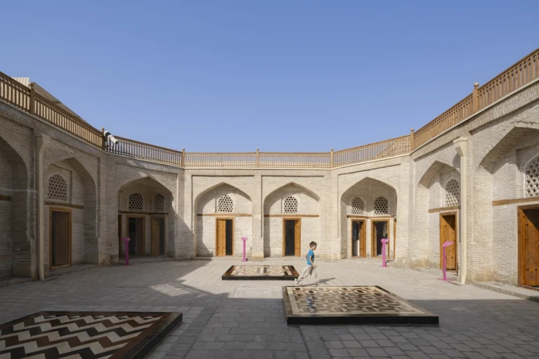 Detail of restored brick architecture within the Bukhara Biennale site, part of waiwai’s master plan, photographed by award-winning and Dubai based (GCC) architectural photographer Deed Studio.