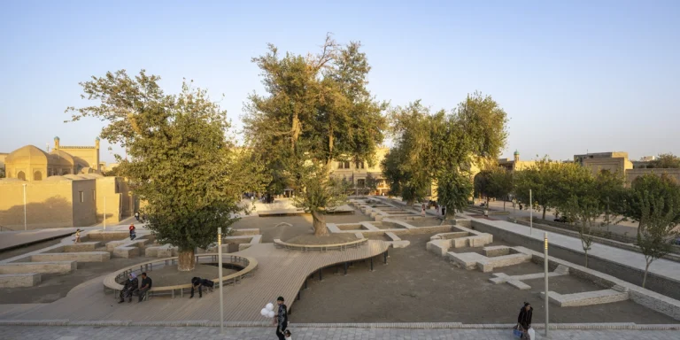 Detail of restored brick architecture within the Bukhara Biennale site, part of waiwai’s master plan, photographed by award-winning and Dubai based (GCC) architectural photographer Deed Studio.