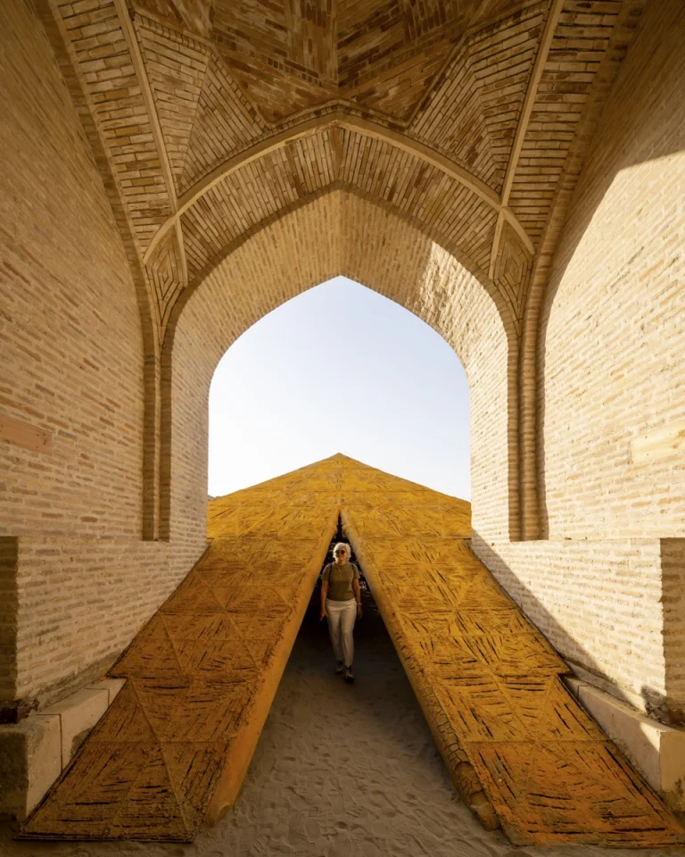 Detail of restored brick architecture within the Bukhara Biennale site, part of waiwai’s master plan, photographed by award-winning and Dubai based (GCC) architectural photographer Deed Studio.