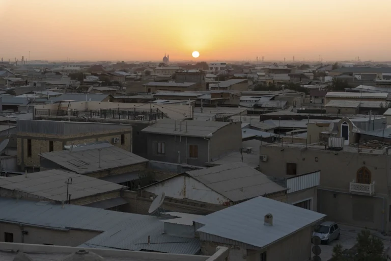 Wide view of Bukhara’s historic heritage district restored for the Bukhara Biennale under waiwai’s architectural direction, photographed by award-winning architectural photographer Deed Studio.