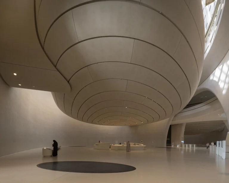 the Zayed National Museum in Abu Dhabi, designed by Foster + Partners, showcasing the five soaring falcon-wing-inspired steel structures and its contextual location in the Saadiyat Cultural District 11