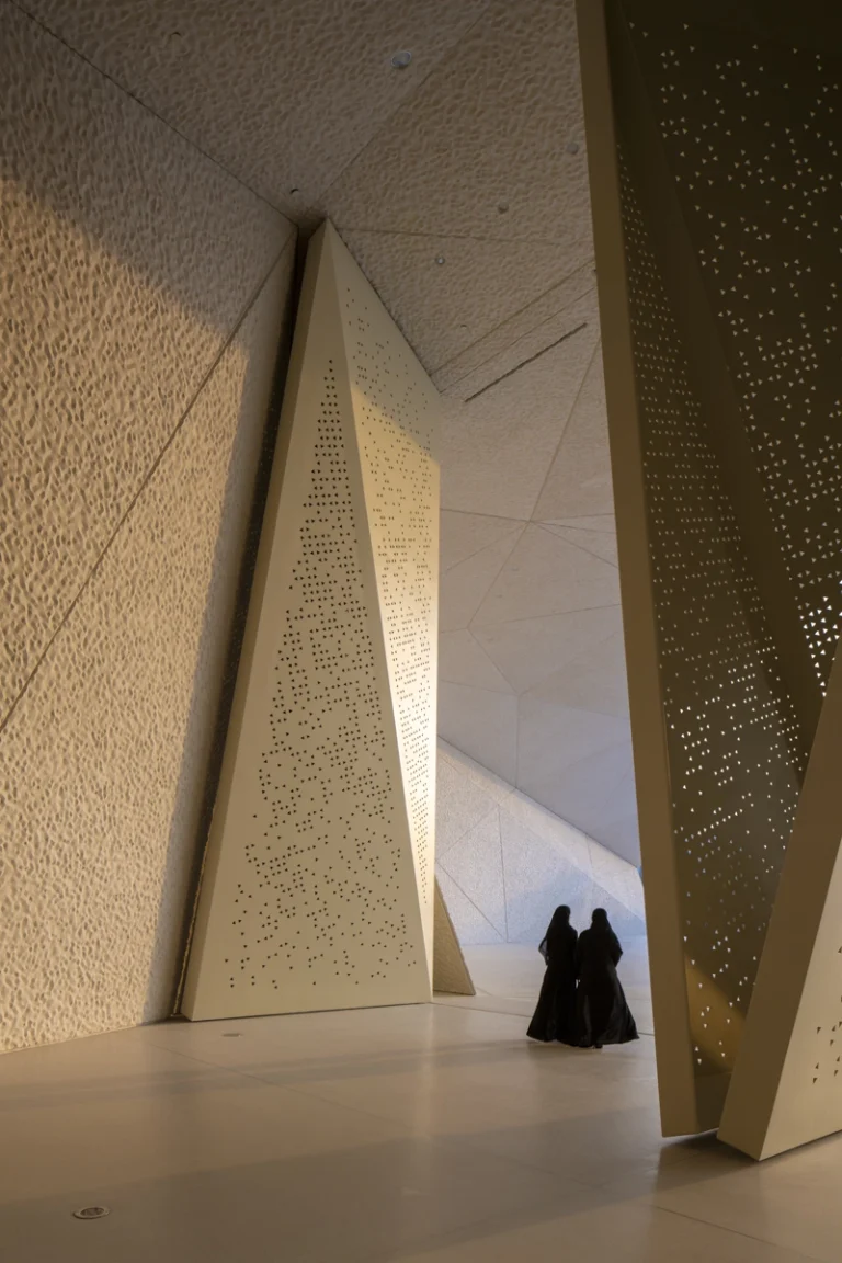 the Zayed National Museum in Abu Dhabi, designed by Foster + Partners, showcasing the five soaring falcon-wing-inspired steel structures and its contextual location in the Saadiyat Cultural District 11