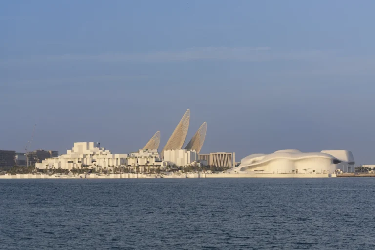 Award-winning, Dubai-based DEED Studio photograph of the Natural History Museum Abu Dhabi, designed by Mecanoo, in Abu Dhabi