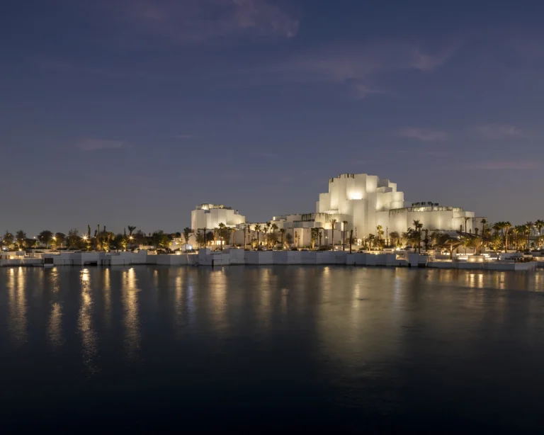 Award-winning, Dubai-based DEED Studio photograph of the Natural History Museum Abu Dhabi, designed by Mecanoo, in Abu Dhabi