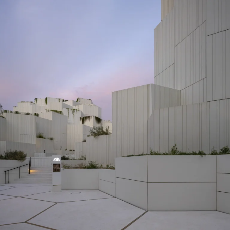 Award-winning, Dubai-based DEED Studio photograph of the Natural History Museum Abu Dhabi, designed by Mecanoo, in Abu Dhabi