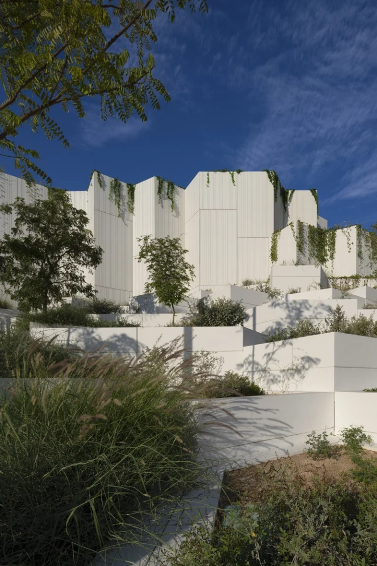 Award-winning, Dubai-based DEED Studio photograph of the Natural History Museum Abu Dhabi, designed by Mecanoo, in Abu Dhabi
