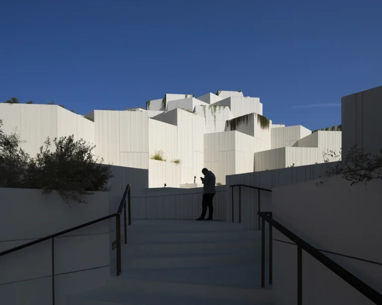Award-winning, Dubai-based DEED Studio photograph of the Natural History Museum Abu Dhabi, designed by Mecanoo, in Abu Dhabi