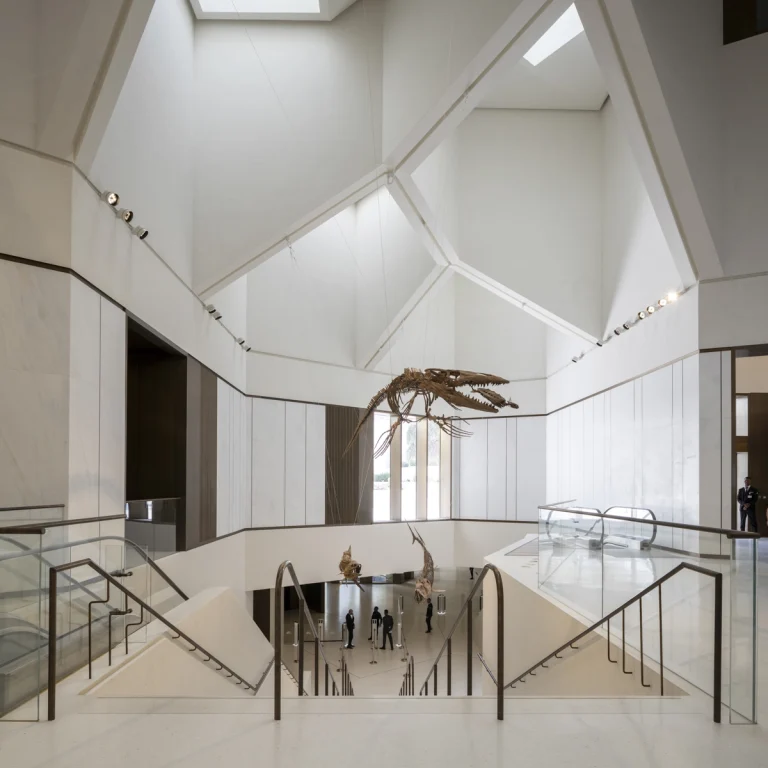 Award-winning, Dubai-based DEED Studio photograph of the Natural History Museum Abu Dhabi, designed by Mecanoo, in Abu Dhabi