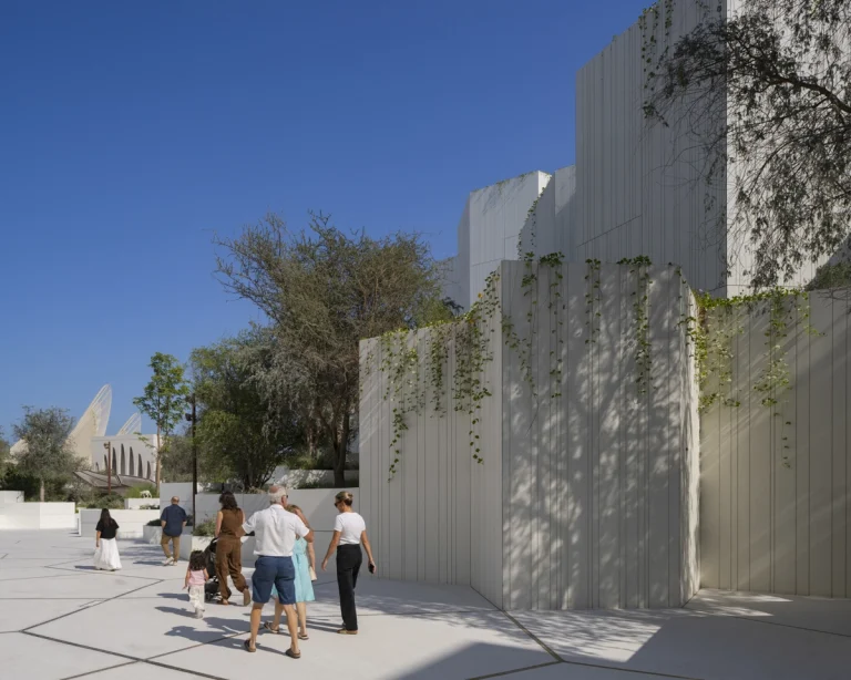 Award-winning, Dubai-based DEED Studio photograph of the Natural History Museum Abu Dhabi, designed by Mecanoo, in Abu Dhabi