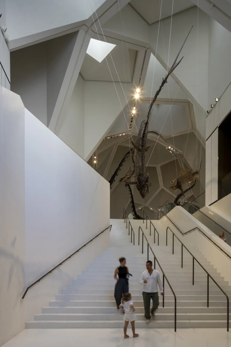 Award-winning, Dubai-based DEED Studio photograph of the Natural History Museum Abu Dhabi, designed by Mecanoo, in Abu Dhabi