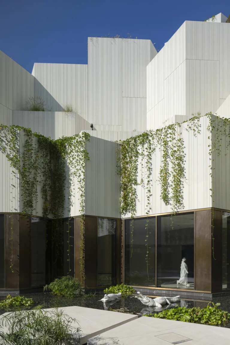 Award-winning, Dubai-based DEED Studio photograph of the Natural History Museum Abu Dhabi, designed by Mecanoo, in Abu Dhabi