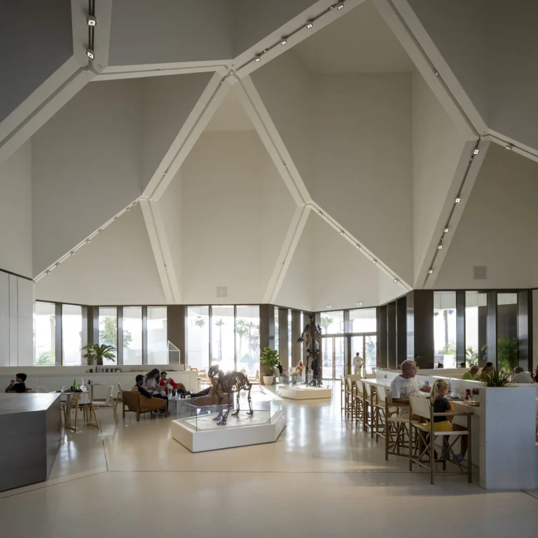 Award-winning, Dubai-based DEED Studio photograph of the Natural History Museum Abu Dhabi, designed by Mecanoo, in Abu Dhabi