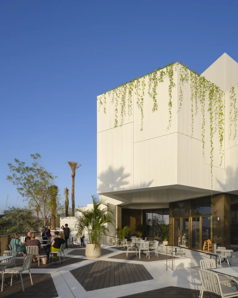 Award-winning, Dubai-based DEED Studio photograph of the Natural History Museum Abu Dhabi, designed by Mecanoo, in Abu Dhabi