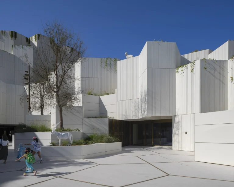 Award-winning, Dubai-based DEED Studio photograph of the Natural History Museum Abu Dhabi, designed by Mecanoo, in Abu Dhabi