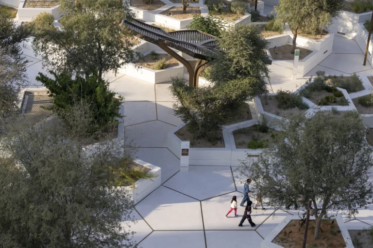 Award-winning, Dubai-based DEED Studio photograph of the Natural History Museum Abu Dhabi, designed by Mecanoo, in Abu Dhabi