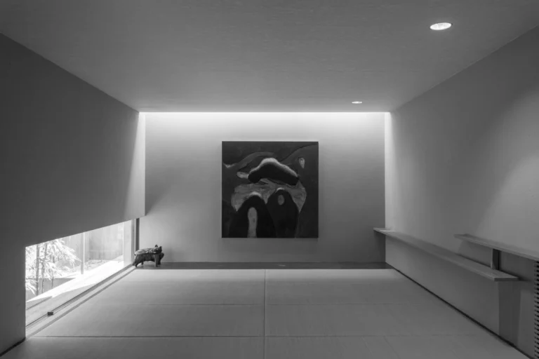 Deed Studio, an award-winning architecture photography studio based in Dubai and the GCC, captures the Koshino House by Tadao Ando—a minimalist concrete home set into a wooded hillside, defined by curved and rectilinear forms and soft natural light filtering through narrow skylights